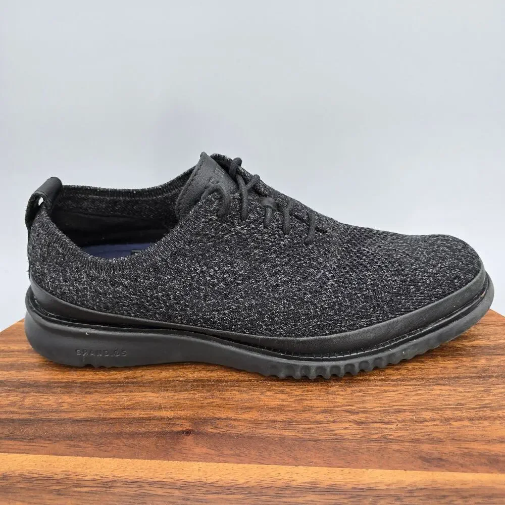 Cole Haan 2.Zerogrand Oxfords Mens 7.5 M Black Gray Stitchlite Knit Casual Shoes